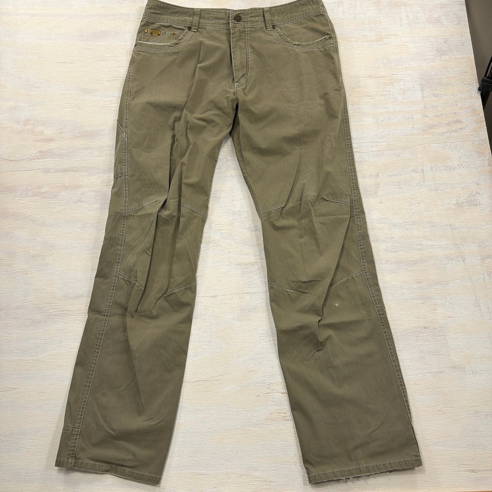 KUHL Pants Revolvr 34x34 Articulated Knee Utility Hiking Khaki Brown Mens